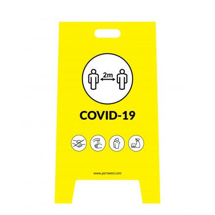 CV92 Covid biztonsági előírásokra figyelmeztető tábla