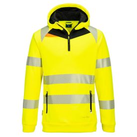 DX482 Hi-Vis 1/4 zippzáras kapucnis pulóver DX482 Hi-Vis 1/4 zippzáras kapucnis pulóver