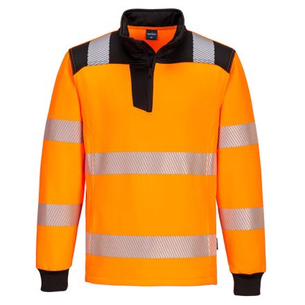 PW326 Hi-Vis 1/4 Zippzáras hosszú ujjú póló