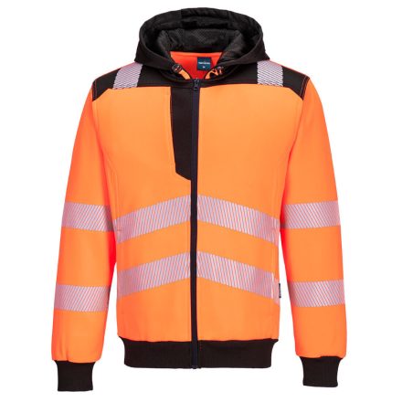 PW327 Hi-Vis zippzáras kapucnis pulóver