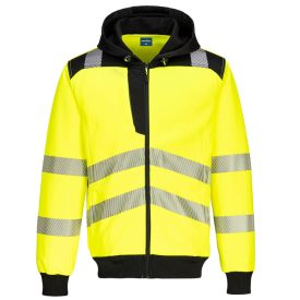 PW327 Hi-Vis zippzáras kapucnis pulóver  PW327 Hi-Vis zippzáras kapucnis pulóver